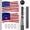 G128 Combo Pack: 20 Ft Telescoping Aluminum Flagpole (Black) & American and Bennington Flags 3x5 Ft, Both ToughWeave Series Embroidered Polyester | Pole with Flags Included